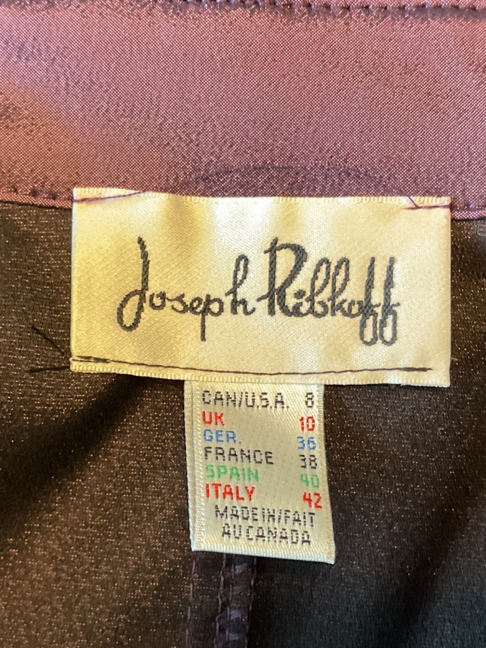 💐NWT💐 Joseph Ribkoff Purple Ruffled Wired Collar Jacket - size 8 - Picture 9 of 11